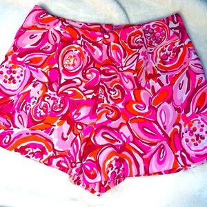 Lilly Pulitzer Pink and Orange High Waist Shorts